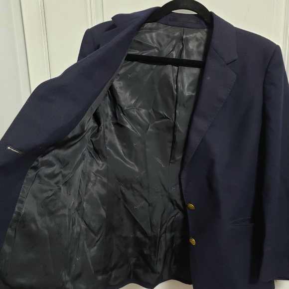 AQUASCUTUM LONDON Navy 100% Pure Virgin Wool Blazer - Picture 6 of 12